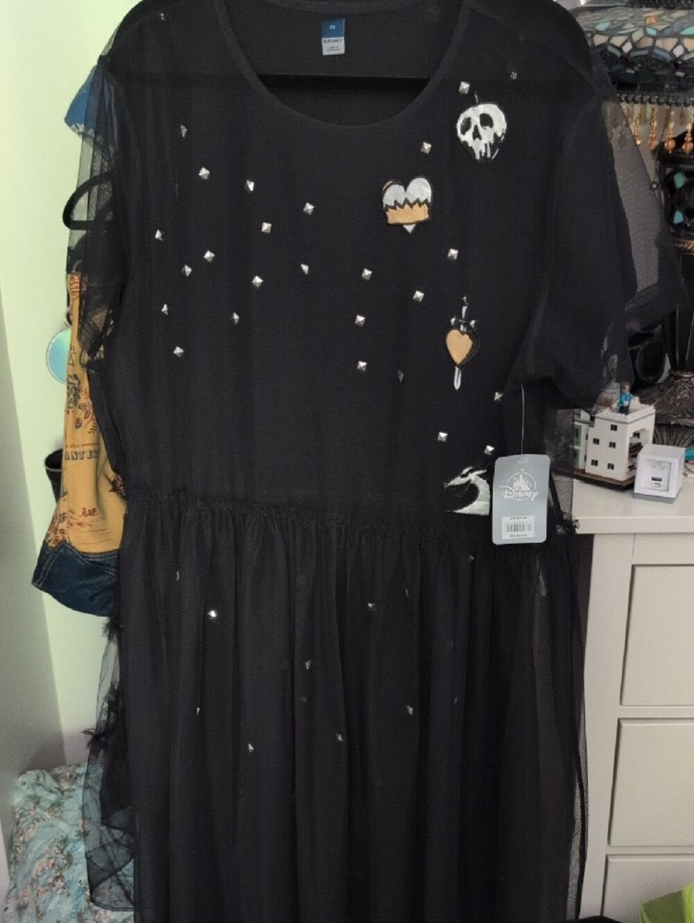 Disney Black Mesh Villains Dress with Graphic Accents - Picture 2 of 4